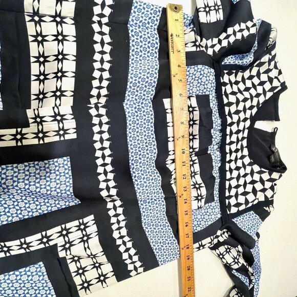 Armani Exchange Mini Dress Womens Size 2 Navy Blue Long Sleeve Geometric - Picture 12 of 12